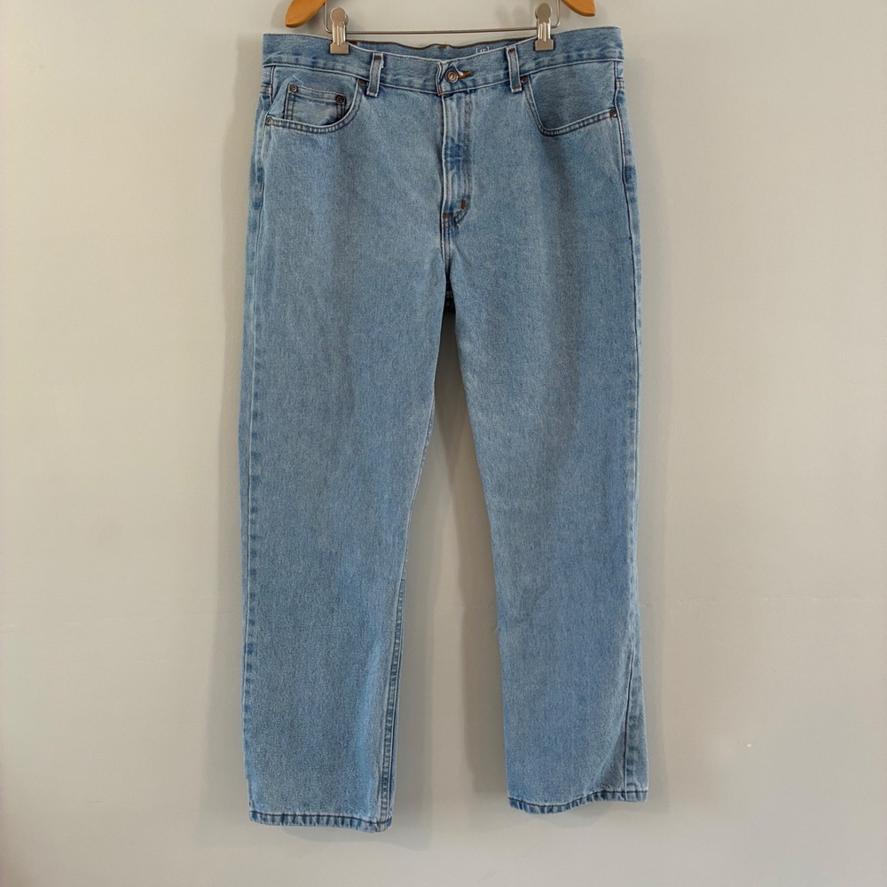 George Jeans Mens 36x30 Light Blue Regular Fit Straight Leg Dad Jeans Classic